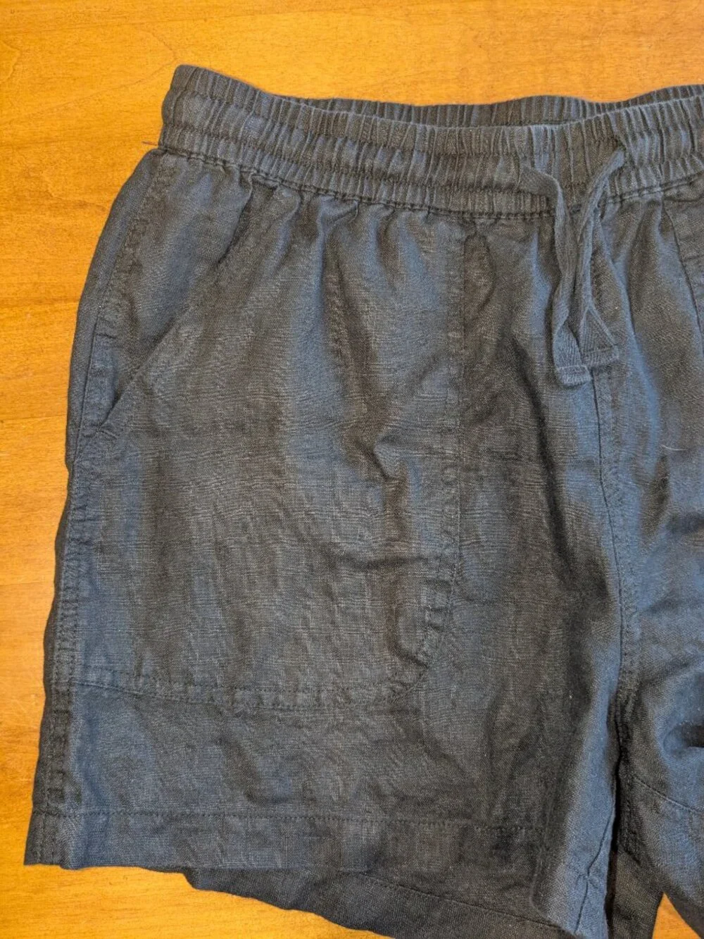 Quince 100% Linen Shorts Womens Small Black Coastal Grandma Minimal Euro Summer